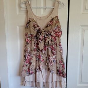 Floral Boho Dress with Bow